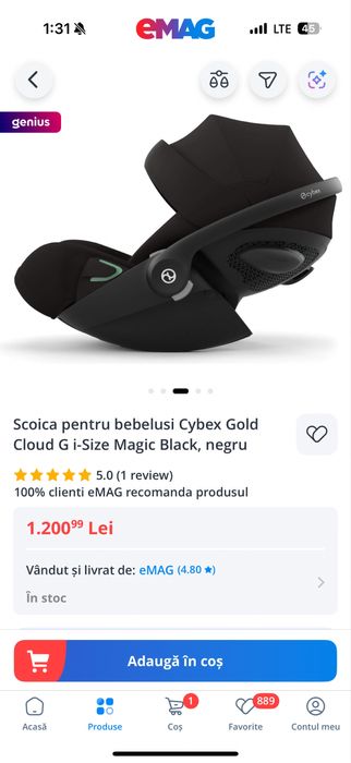 Scoica Cybex Gold Cloud G i-Size Magic Black