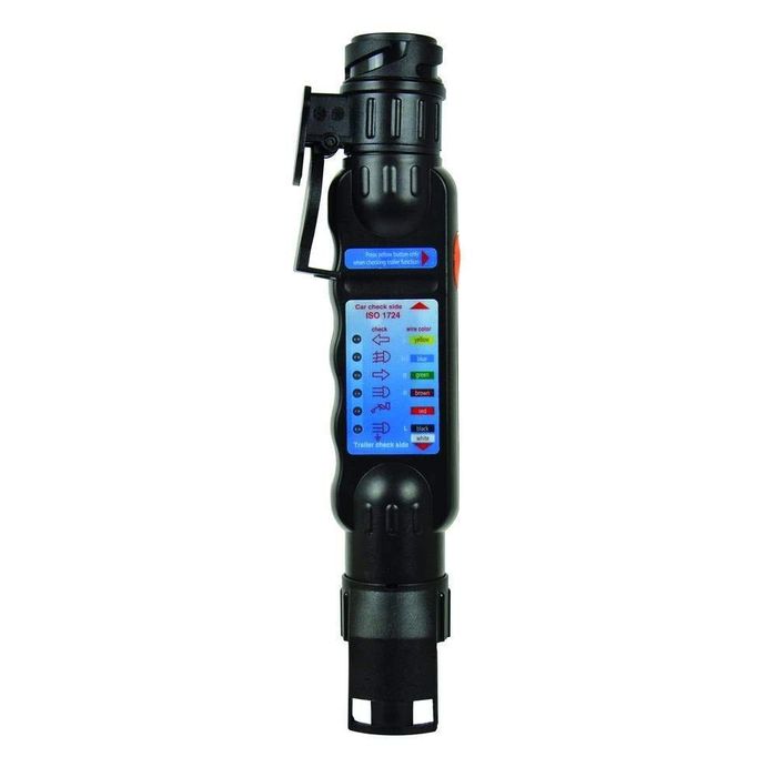 Tester cu led Carpoint pentru lumini remorca 12V cu 7 pini fisa si priza, cu 2 adaptori pentru fisa de 13 pini