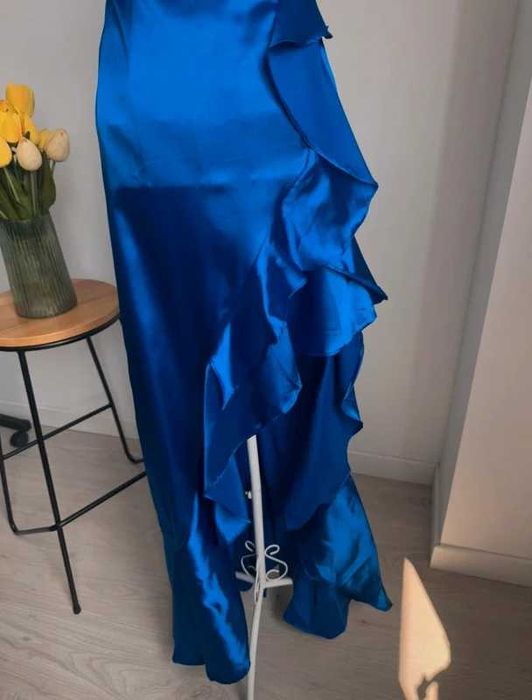 Rochie eleganta satin albastru regal marimea S