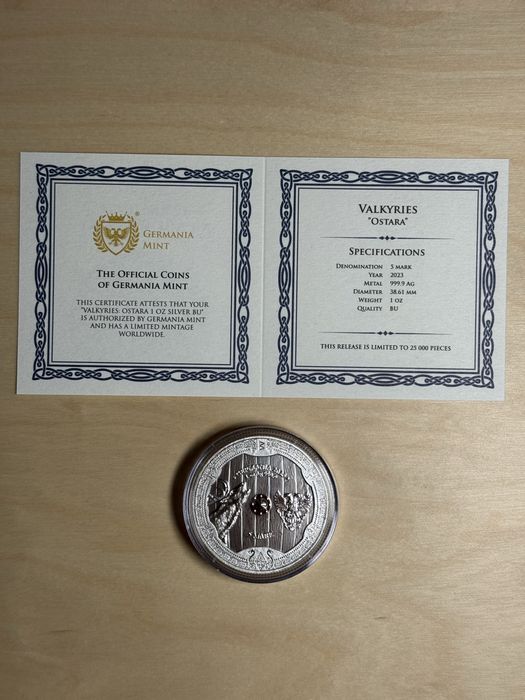 Monedă argint Germania Mint colecția Valkyries - Ostara 1 Oz BU 2023