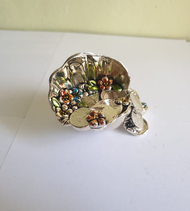 miniatura bibelou scoica monede euro argint laminat Italia ca noua