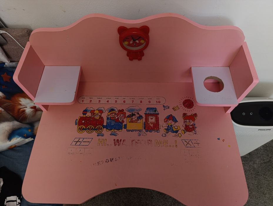 Birou si scaun pentru copii, reglabile pe inaltime,, roz