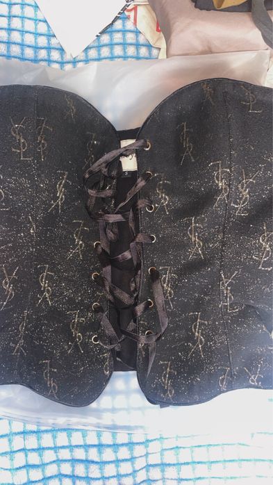Корсет с принтом ysl