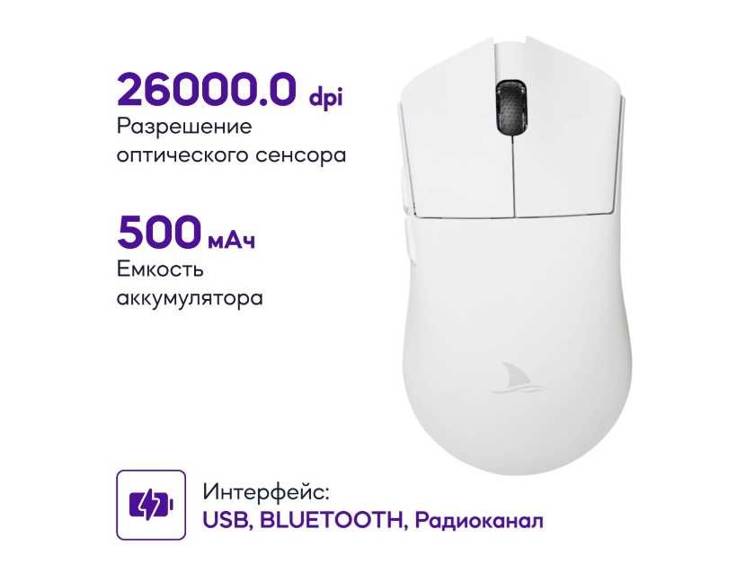 Игровая мышь - Darmoshark M3 белый