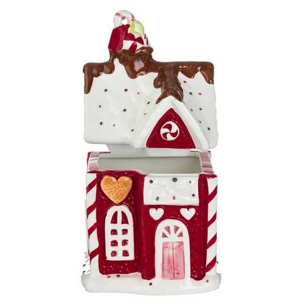 Коледен буркан за бисквитки Mercado Trade, Керамика, Къща