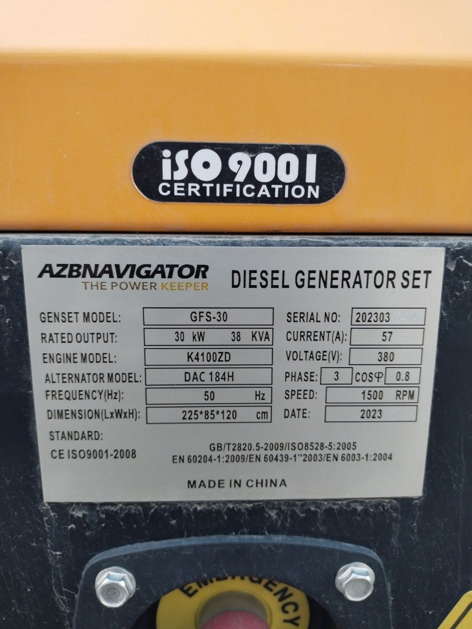 Azbnavigator Generator 38 kVA 30 kvt
