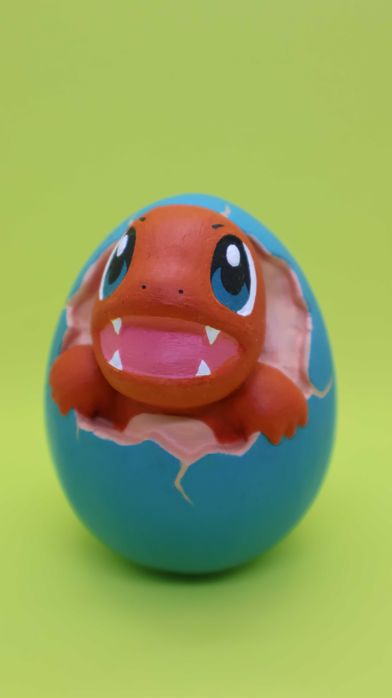 Figurină Charmander în Ou – Pictată Manual