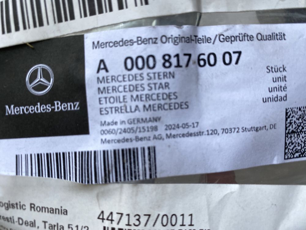 Emblema Mercedes sigla grila radiator bara fata W246 W205 w213