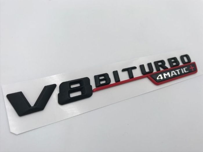 Emblema Mercedes V8 Biturbo 4M+ mat