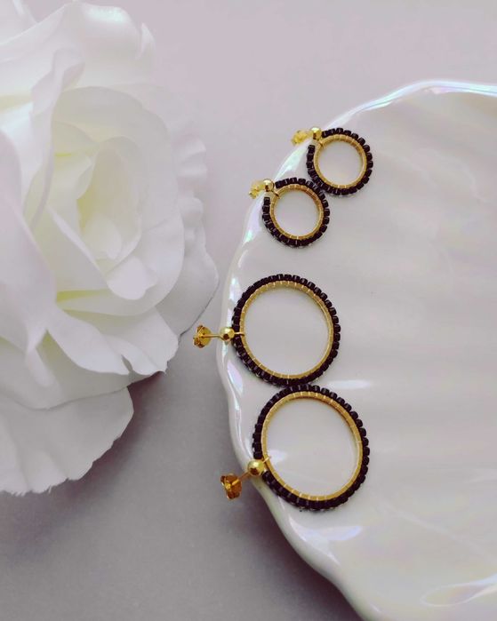 Ръчно изработени обеци Сребро 925 Неръждаема стомана и Японски мъниста