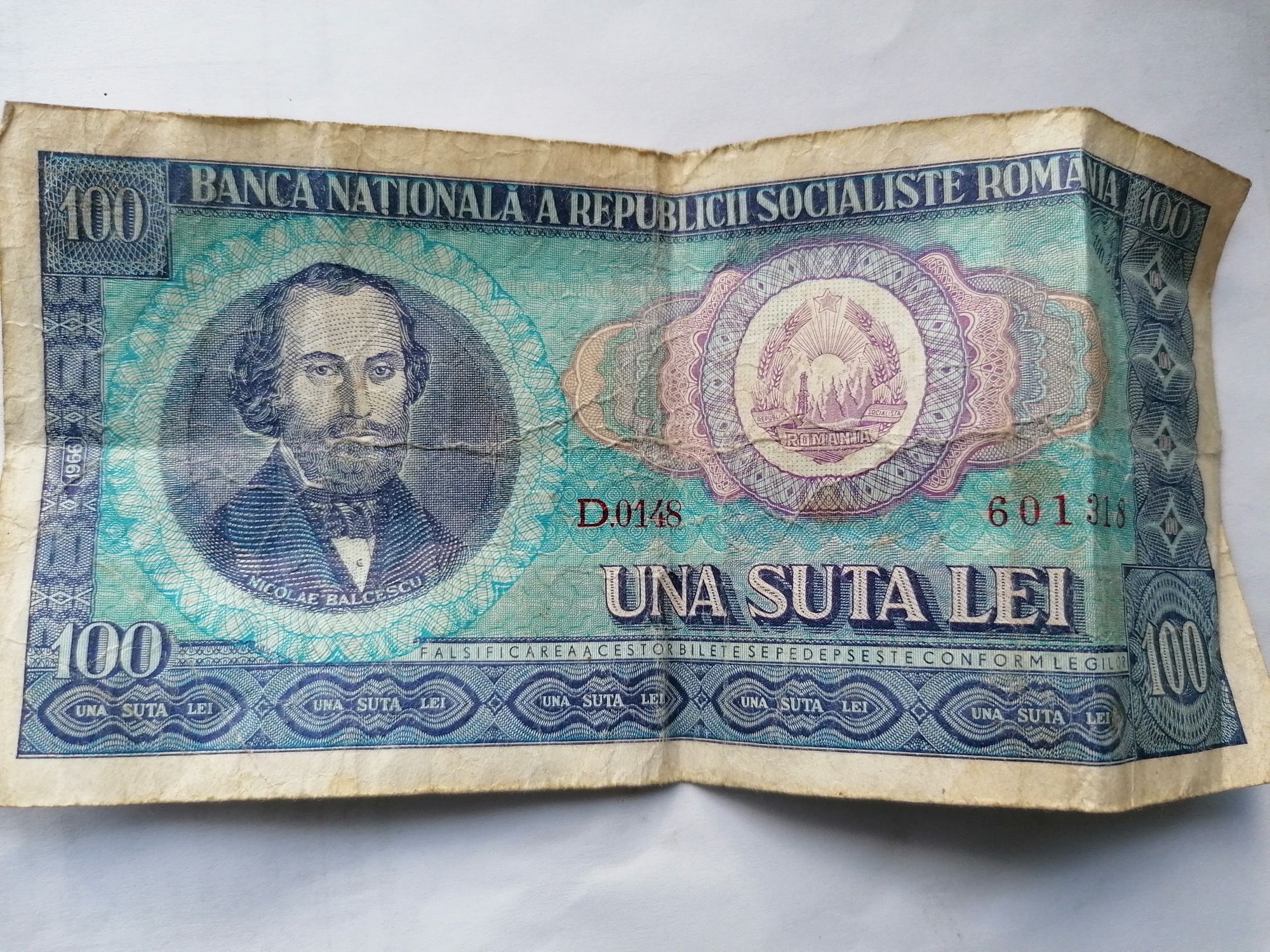 Vând bancnotă de 100 lei din 1966