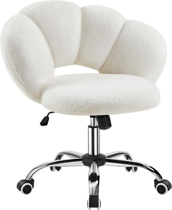 Scaun de birou ergonomic reglabil, tip floare, alb |R 592871 White