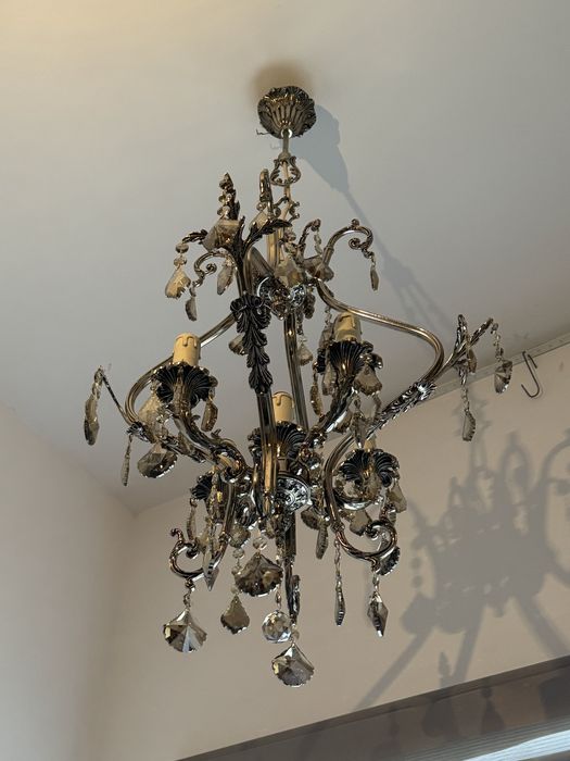 Candelabru-bronz masiv-argintat +2 aplice