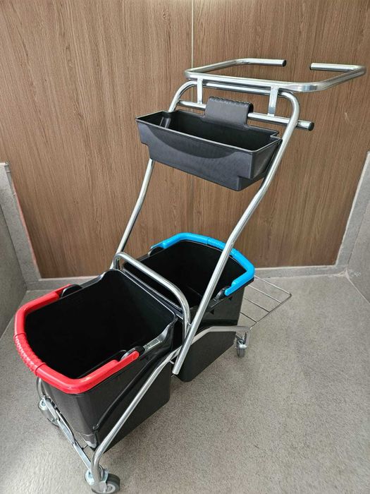 Тележка уборочная 2х25 с держателем  для мусорного мешка
