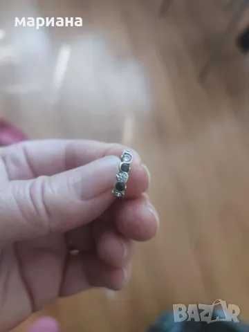 сребърни пръстени и обеци с камъни-комплект