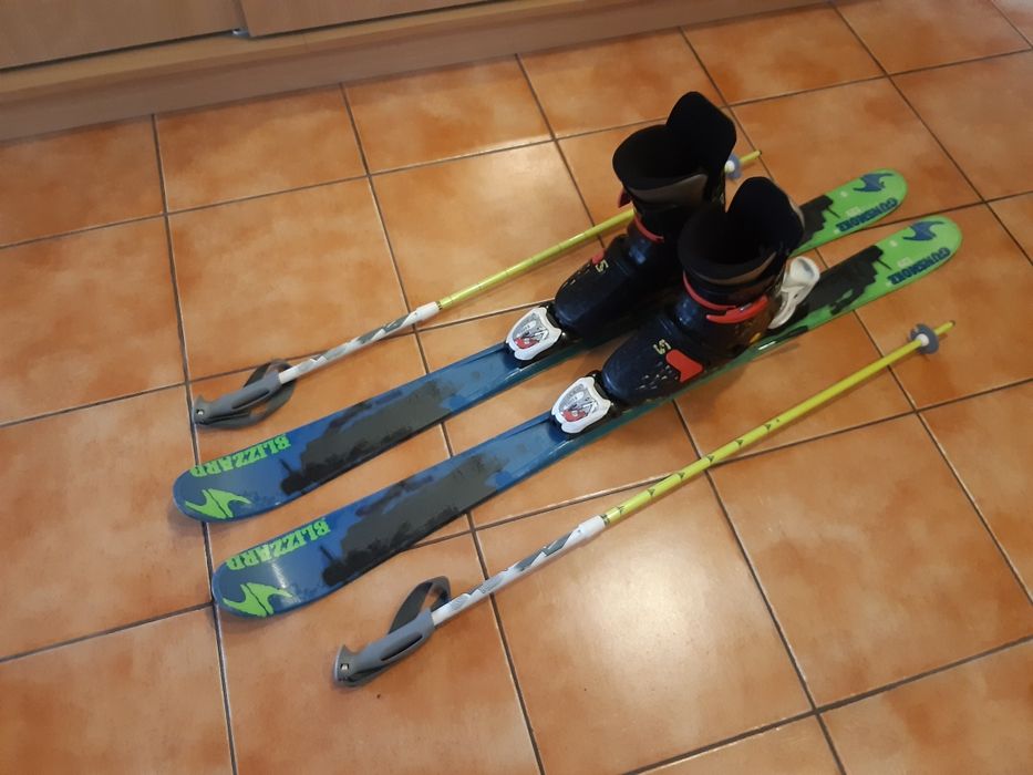 Schiuri copii Blizzard 129cm, clapari Salomon 38 si bete 100cm