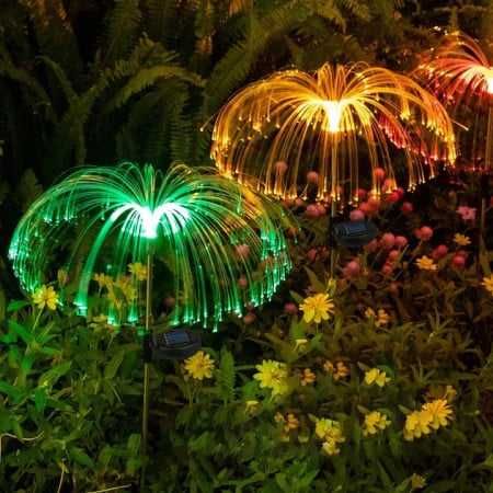 Set 4 lampi solare LED, tip artificii, Lumini pentru exterior