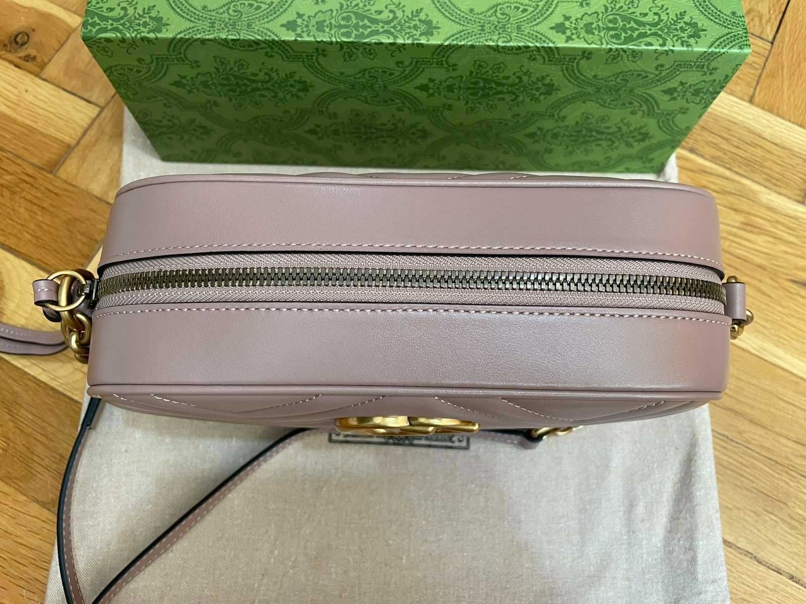 Gucci Dusty Pink Marmont Geantă din piele Gucci Mâner / Lanț original