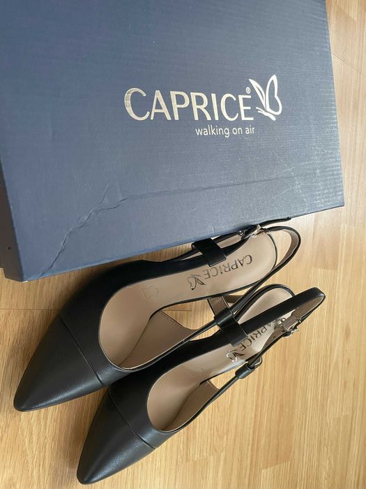 Sandale Caprice, culoare negru, piele, NOI