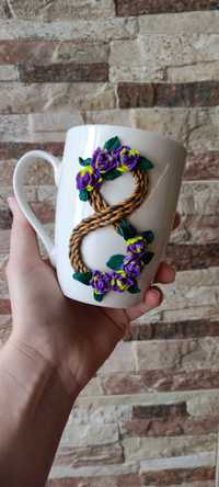 Чаши декорирани с полимерна глина