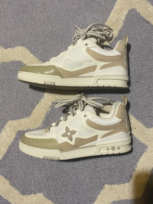 LV skates beige white