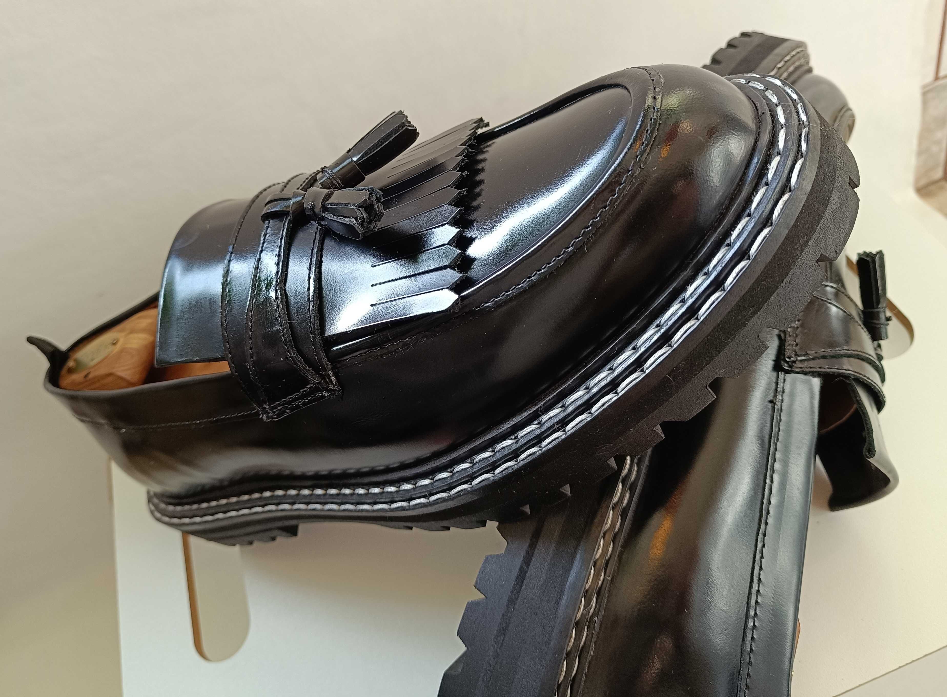 Pantofi loafer tassel 46 premium ASOS NOI piele naturala moale