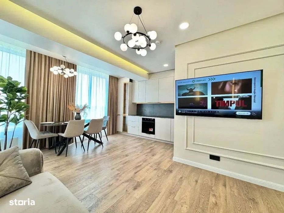 Apartament cu bucatarie inchisa 16 mp+living separat 25 mp!Finisat lux