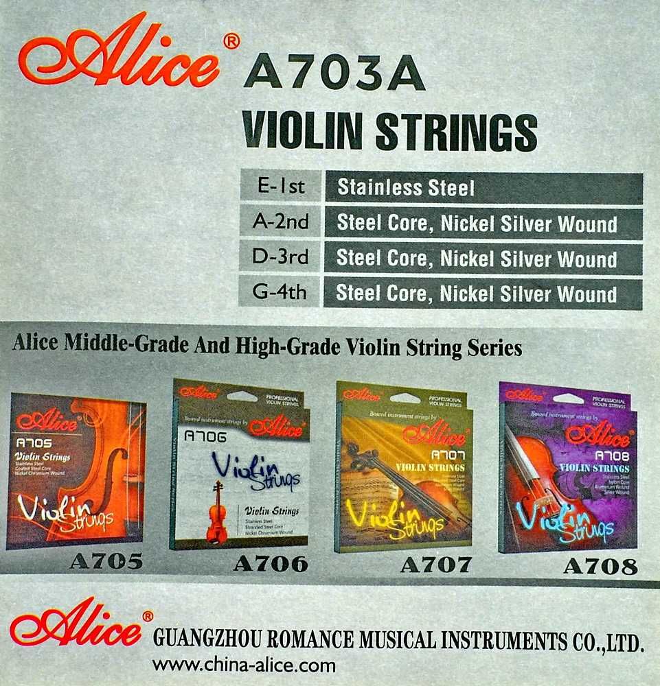 Set corzi vioara Alice A703 coarda E(mi) A(la) D(re) G(sol) strings