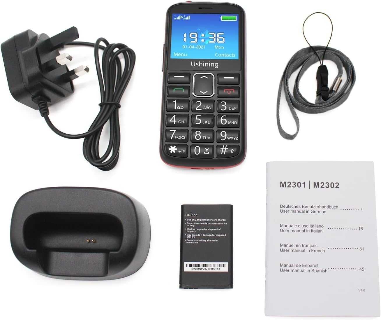 uleway 4G телефон за възрастни с голям екран и две SIM карти