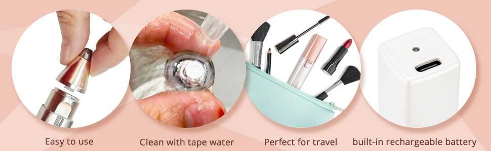 Акумулаторен козметичен тример 2 в 1 от Kaphio Facial Hair Removal