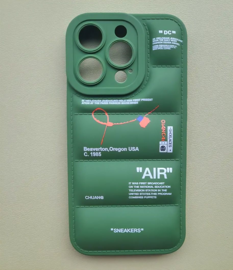 Husă de iPhone „Puf Jacket" - model AIR | Anti-soc, Stil Off White, Su