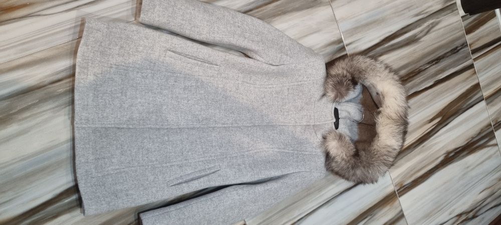 Ново Дамско палто с естествен косъм