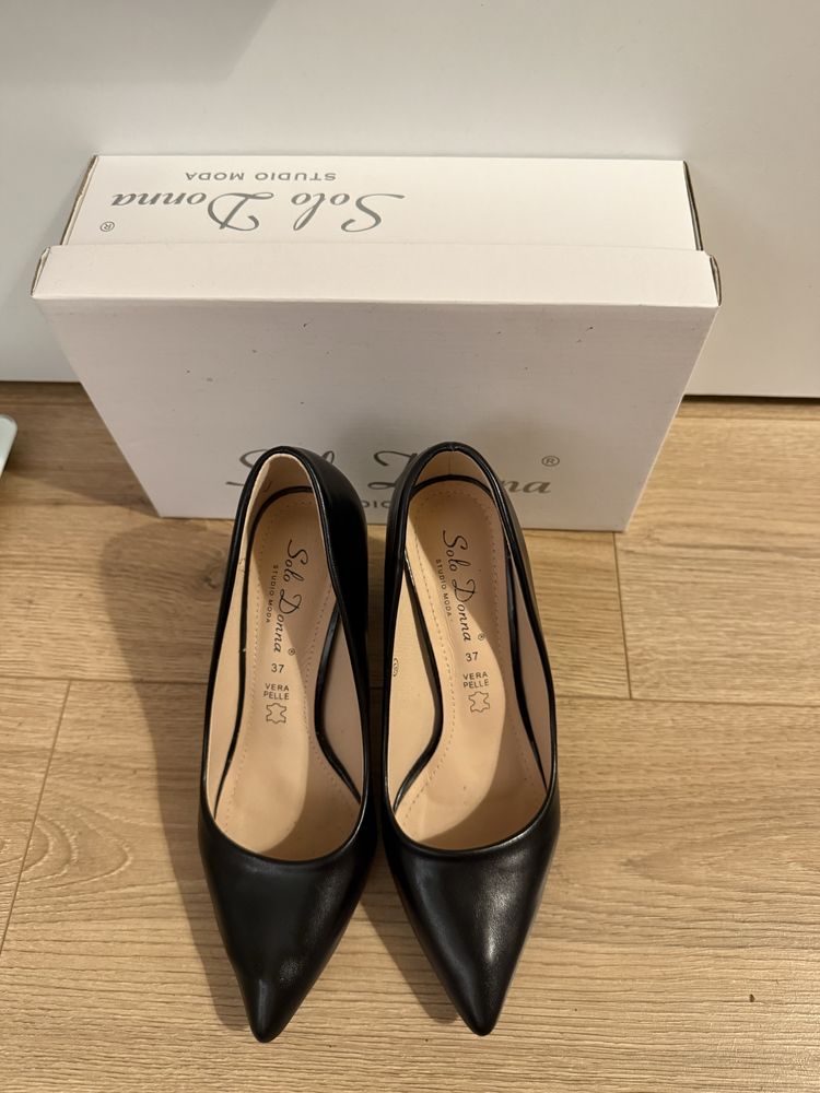 Pantofi eleganți damă negri, mărimea 37 – purtați o singură dată