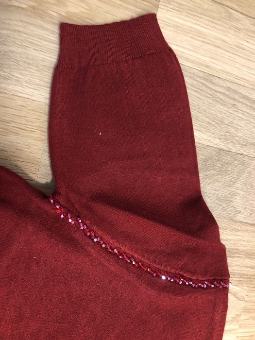 Pulover tricotat subtire rosu inchis nou