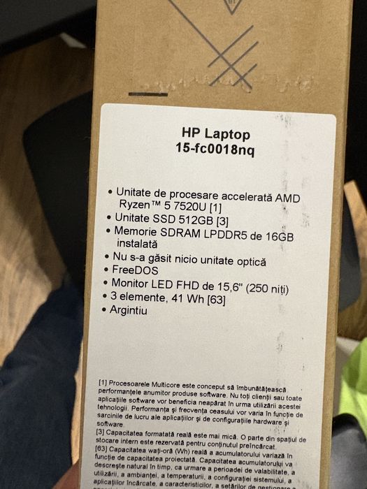 Laptop Hp nou sigilat 15-fc0018nq