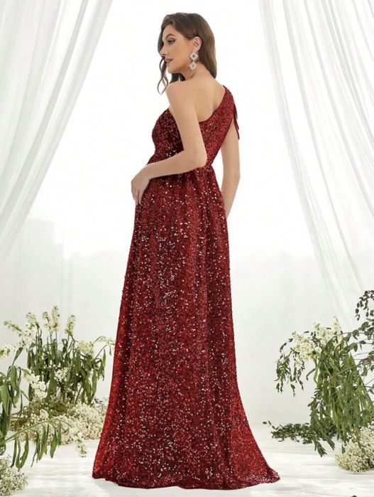 Rochie eleganta rosie cu paiete marimea S