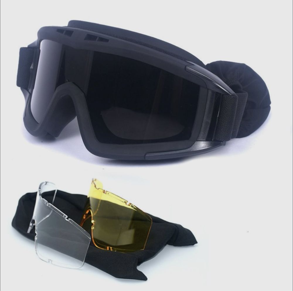 Тактические очки защитные спортивные для стрельбы со сменными линзами
