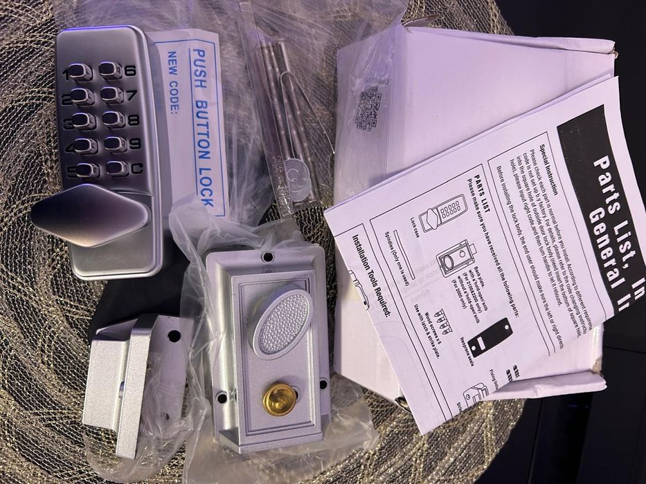 Incuietoare cu cod, Aliaj, 107 x 43 x 20 mm, Argintiu