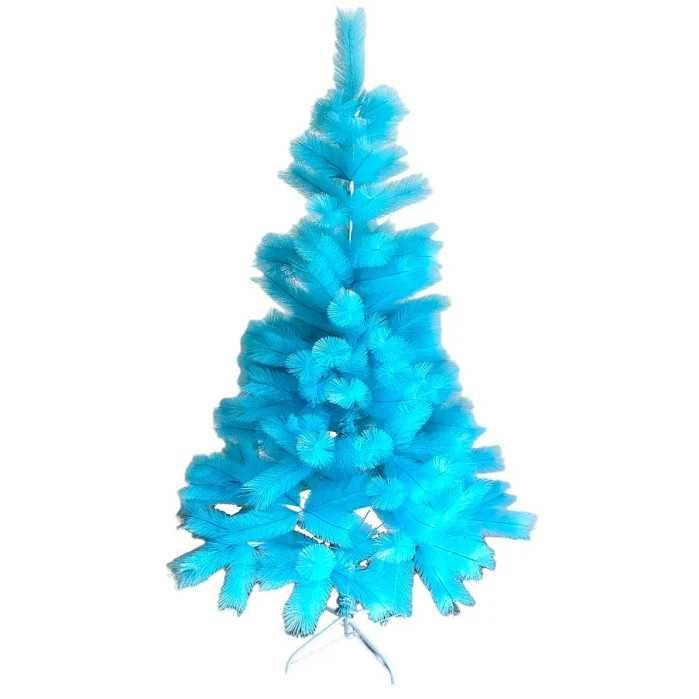 Pin Artificial de Craciun, Albastru, Pin Lucios,210cm, suport inclus