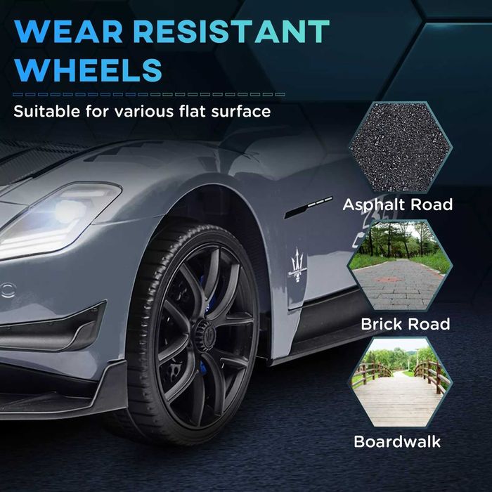 Mașinuță electrică Maserati GT2,Gri  cu telecomanda