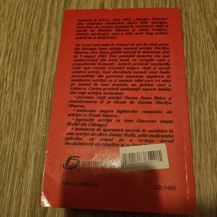 Carte cu  Marliyn Monroe