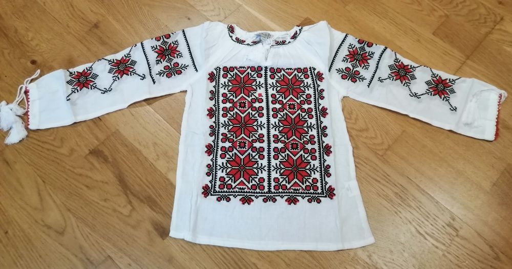 Ie motive tradiționale fetite din bumbac de la 0 la 16 anisori