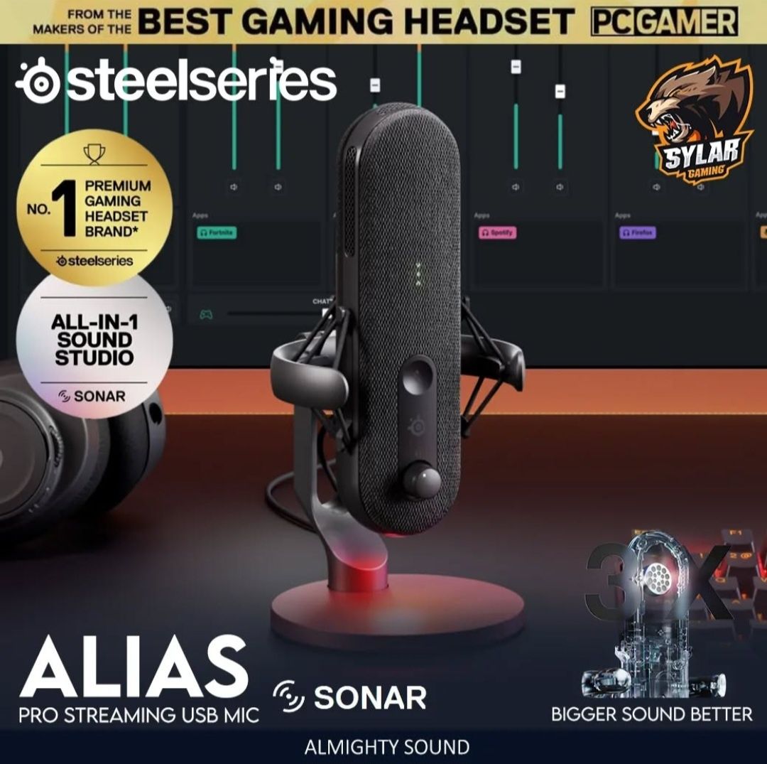 СКИДКА! Steelseries ALIAS RGB/Sonar PRO GRADE Кондесаторный Микрофон