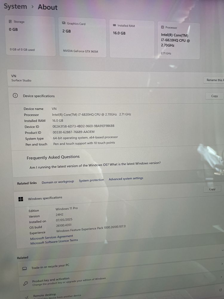 Microsoft Surface Studio I7 1TB 28-inch тъч дисплей
