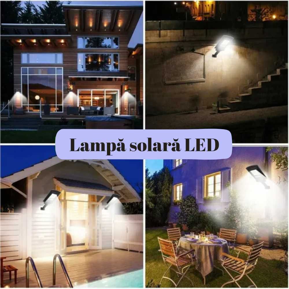 Lampa solara cu telecomanda, 72 LED-uri, senzor de miscare