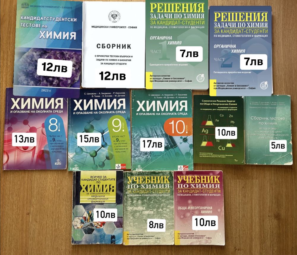 Материали по химия за кси медицина, дентална медицина, фармация