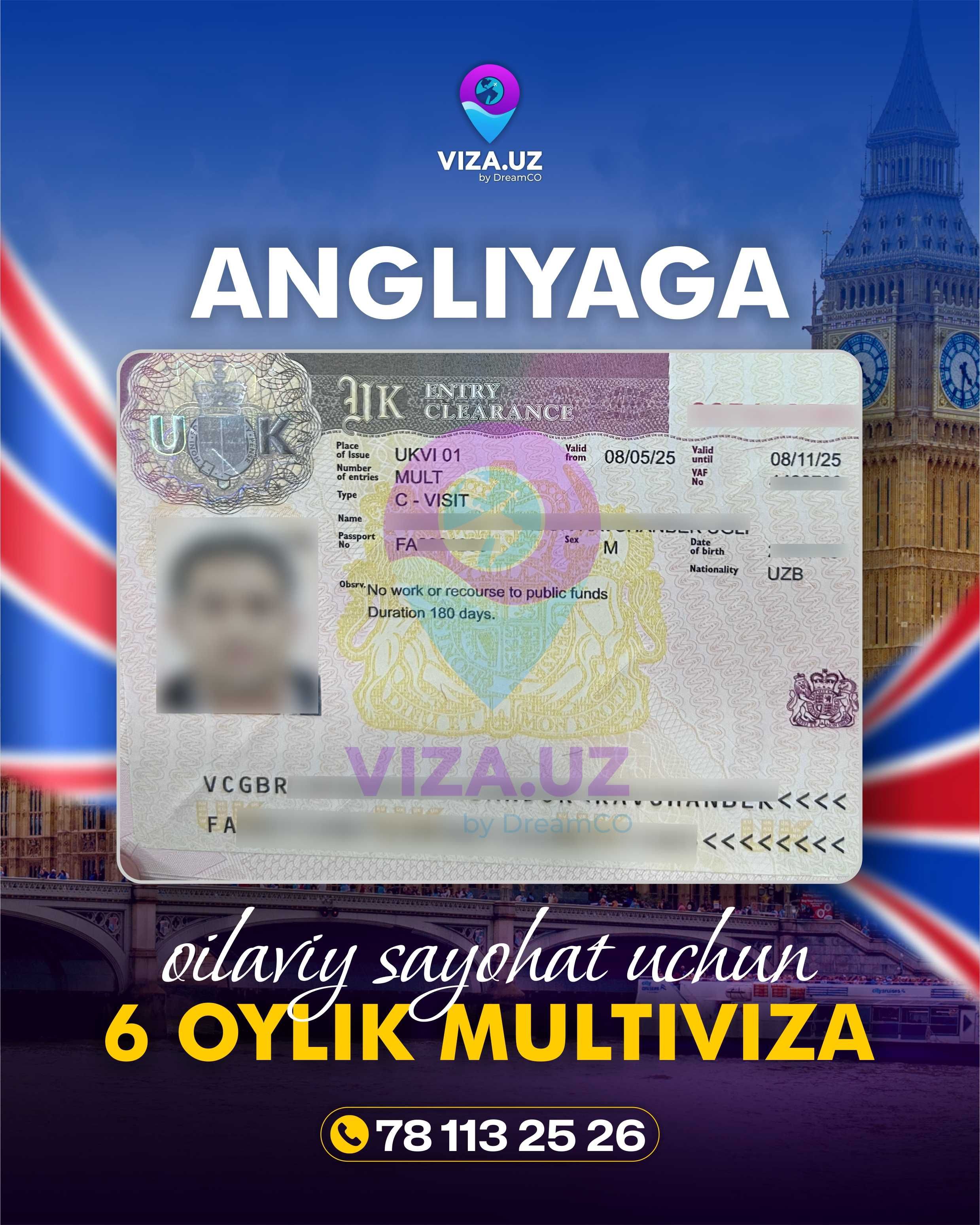 Angliyaga Sayohat Vizasi