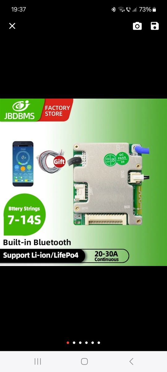 LifePo4 BMS 30A-90A max cu Bluetooth