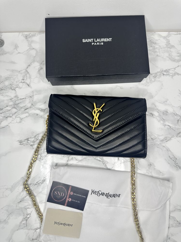 Geanta de lux YSL Saint Laurent piele naturala 100% cutie cadou
