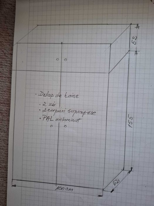 Dulap haine 100Lx62lx207H